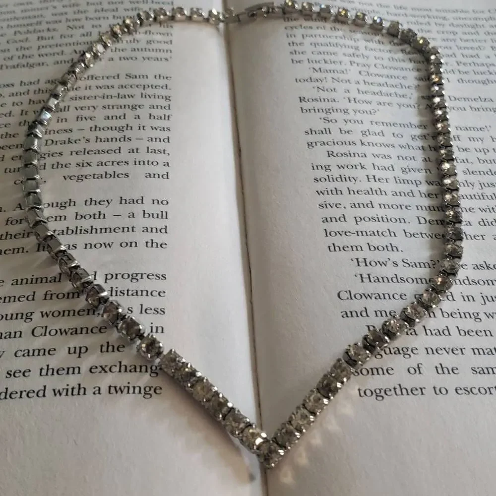 Faux Diamon V Shaped Neckalce